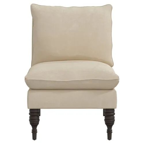 Daphne Slipper Chair - Faux Leather - Beige