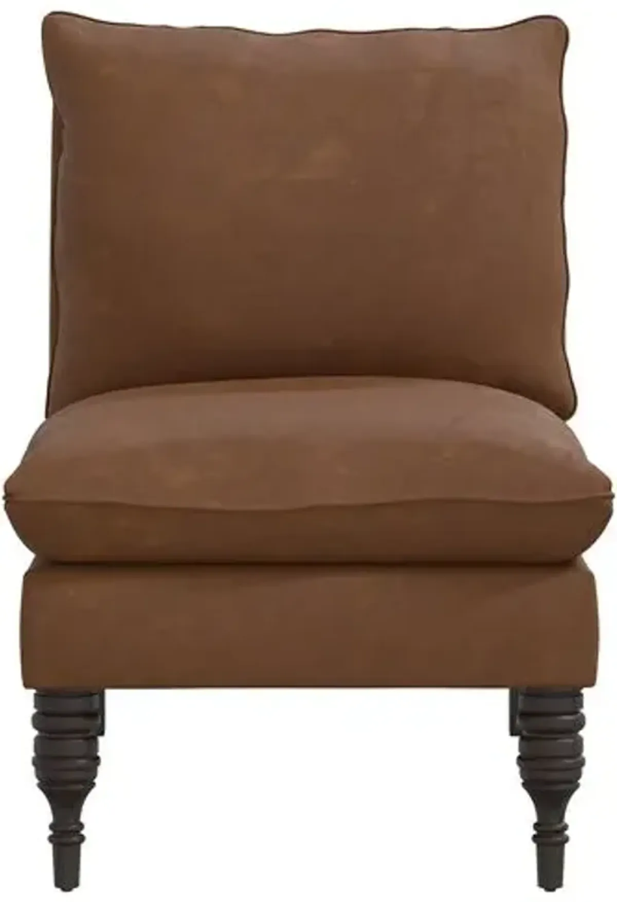 Daphne Slipper Chair - Faux Leather - Brown