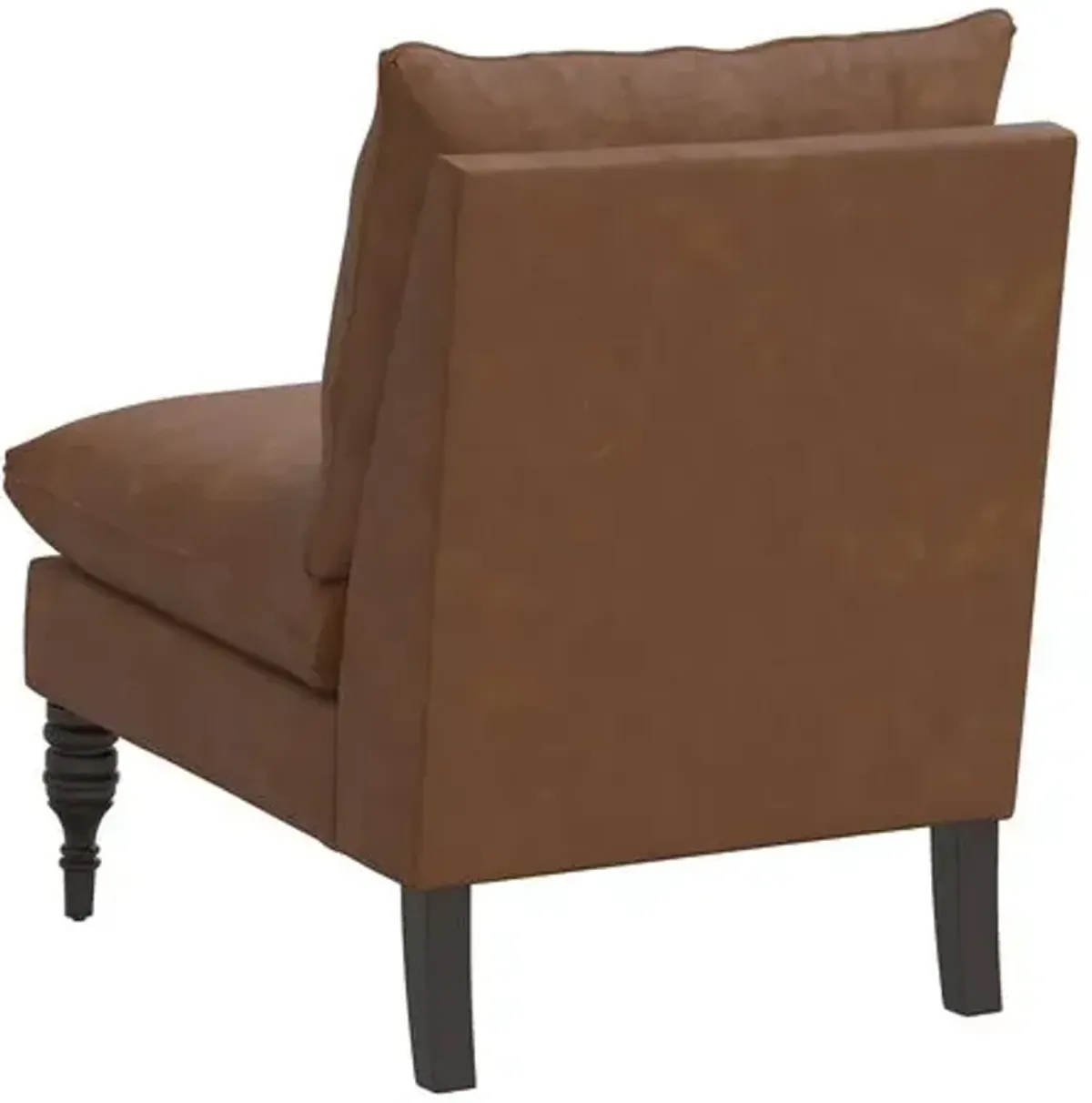 Daphne Slipper Chair - Faux Leather - Brown