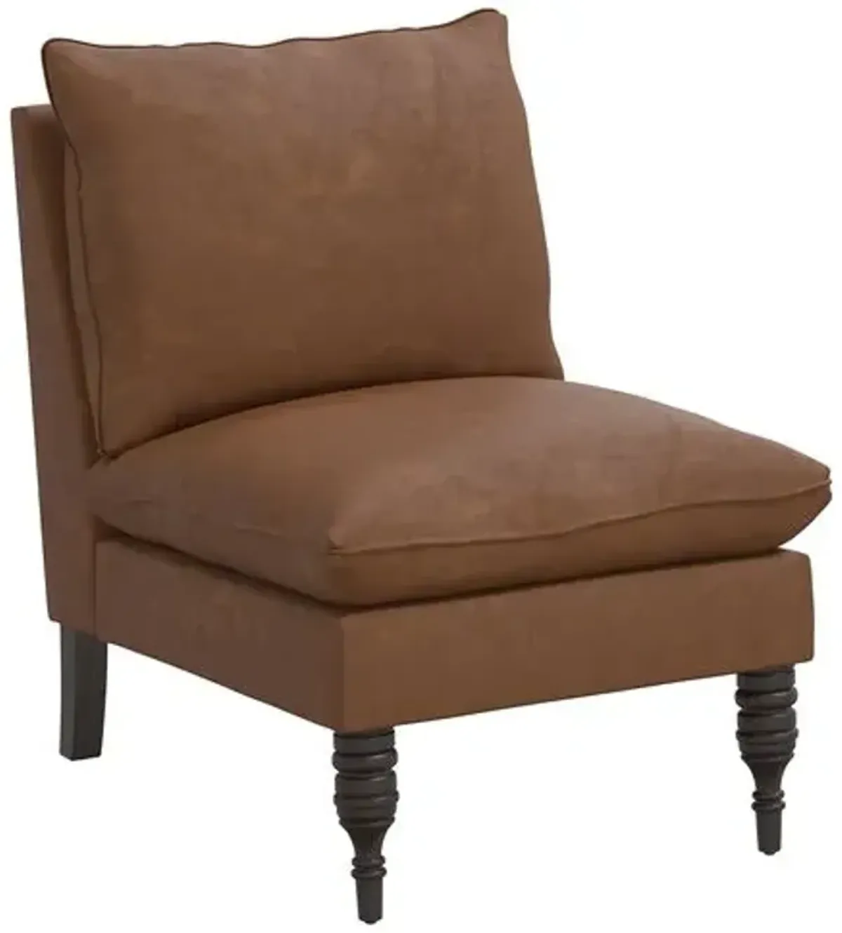 Daphne Slipper Chair - Faux Leather - Brown