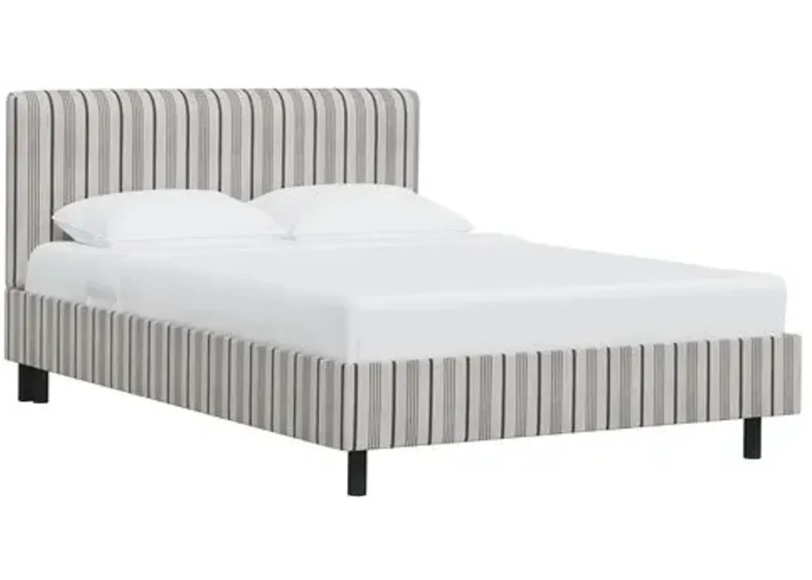 Novak Platform Bed - Coal Alcot Stripe - Black