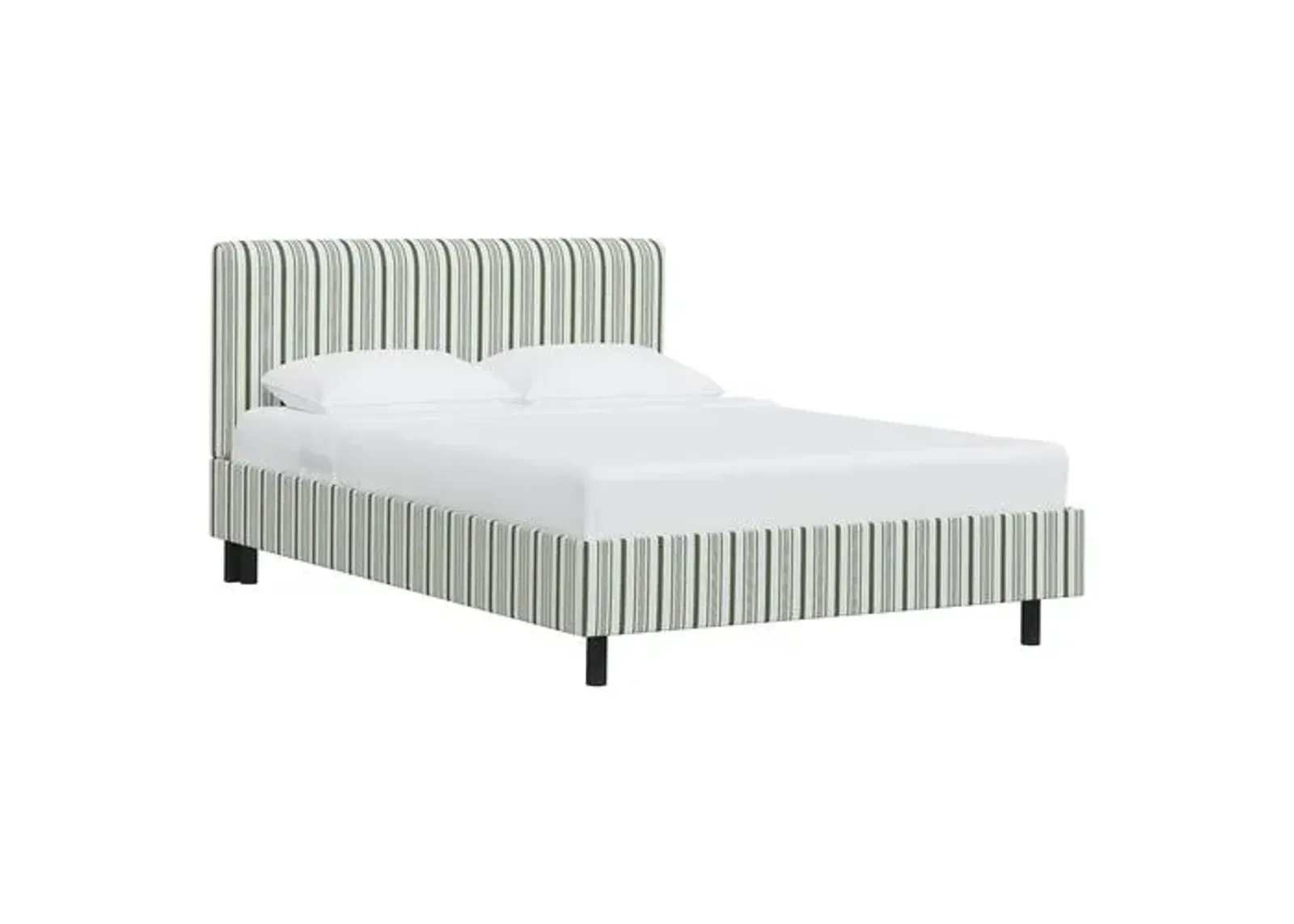 Novak Platform Bed - Luli Stripe - Green