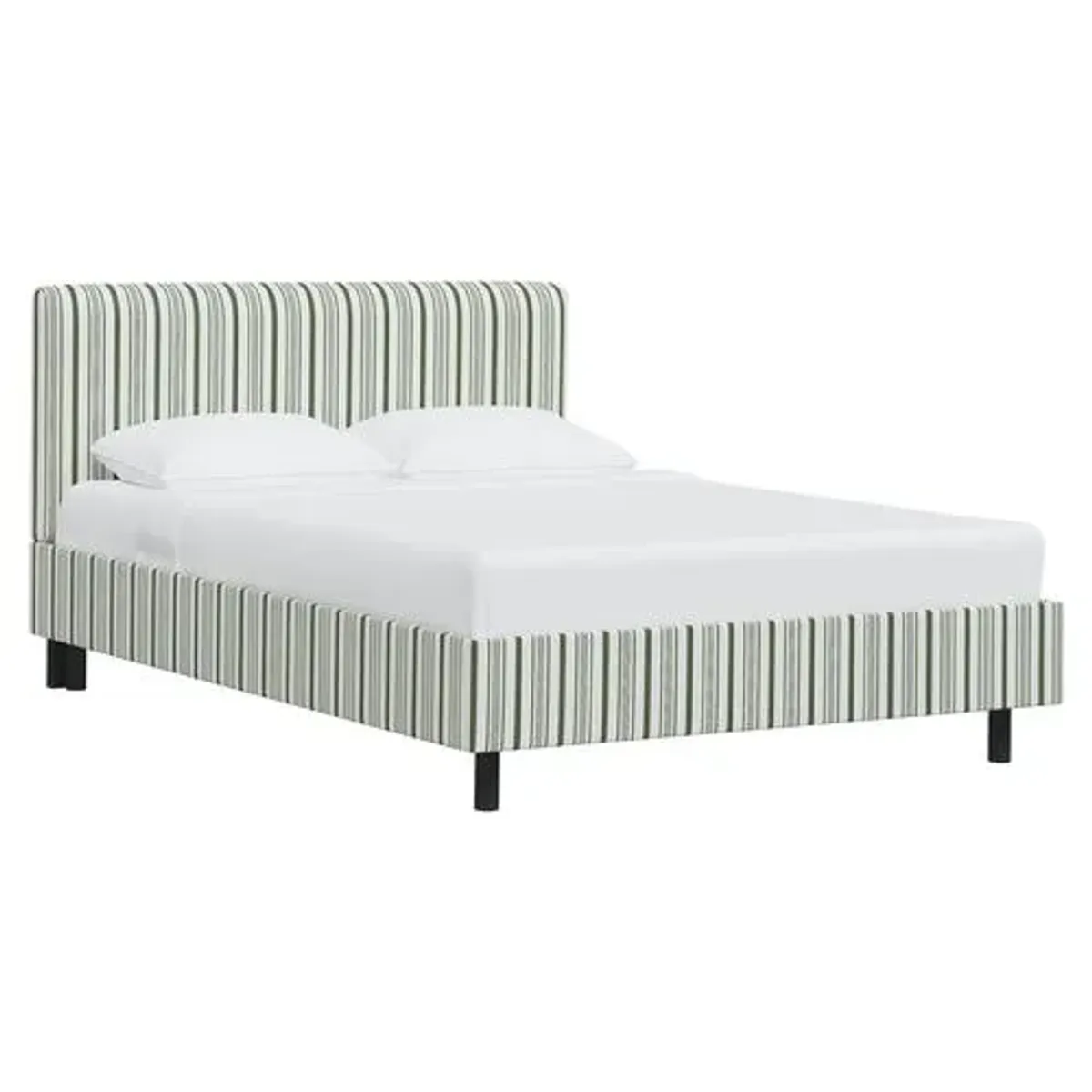 Novak Platform Bed - Luli Stripe - Green