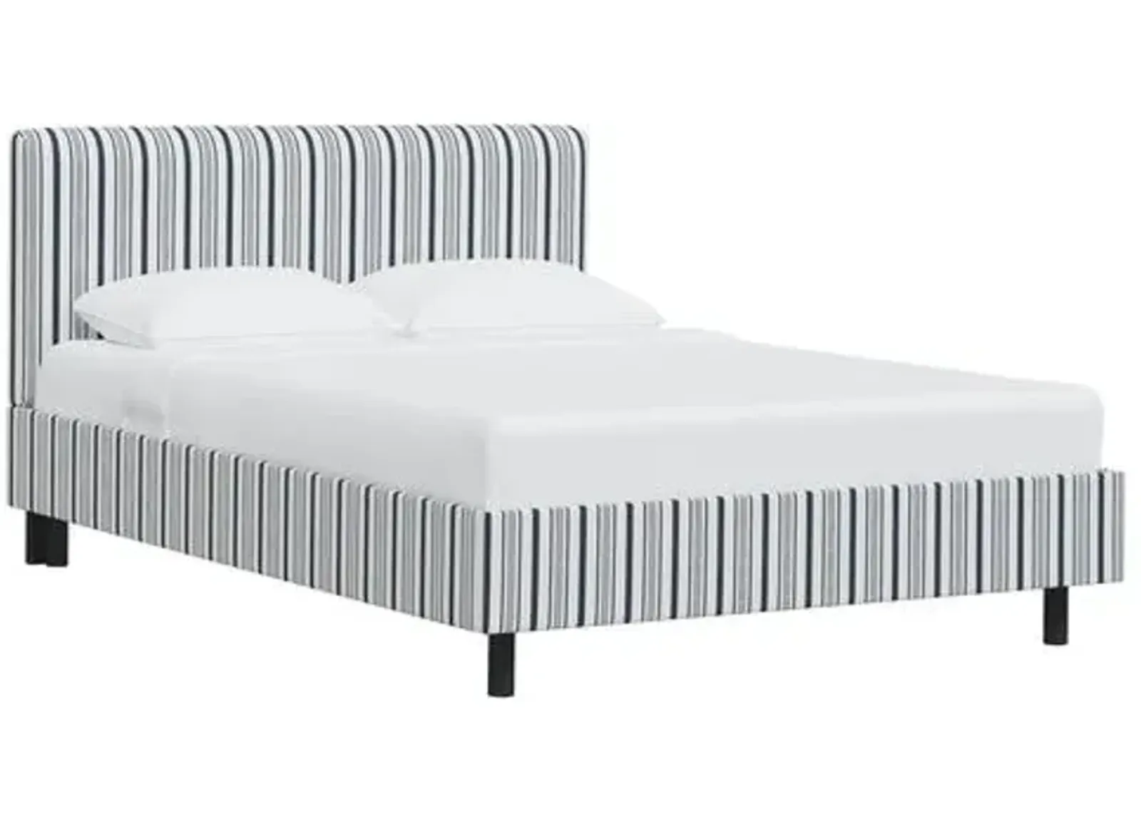 Novak Platform Bed - Luli Stripe - Blue