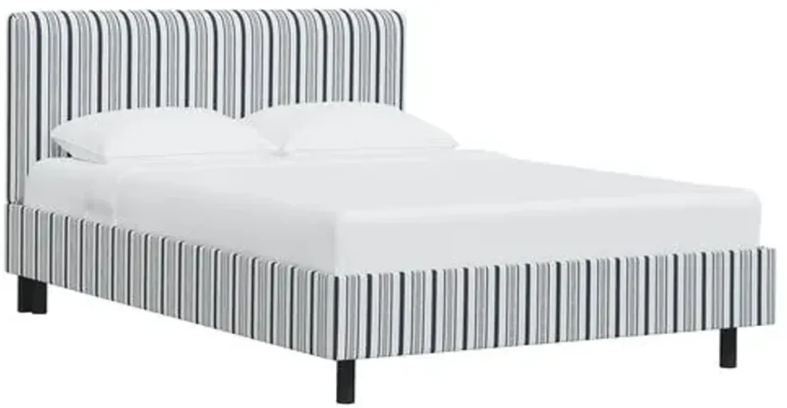 Novak Platform Bed - Luli Stripe - Blue