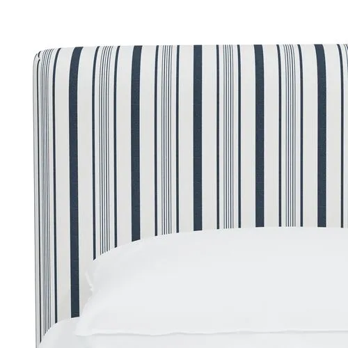 Novak Platform Bed - Luli Stripe - Blue