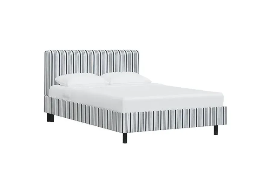 Novak Platform Bed - Luli Stripe - Blue