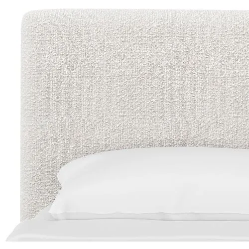 Novak Boucle Platform Bed - White