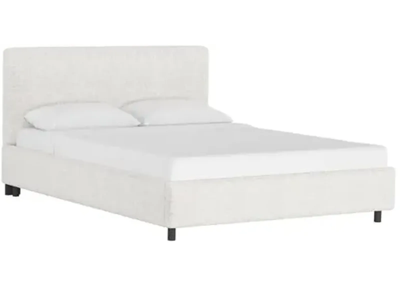 Novak Boucle Platform Bed - White