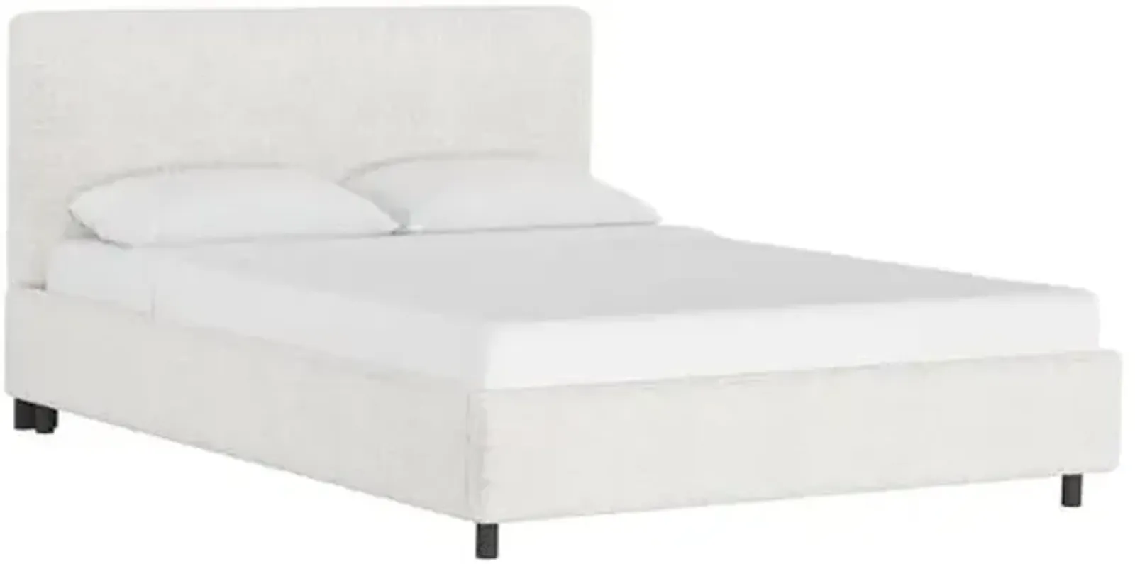 Novak Boucle Platform Bed - White