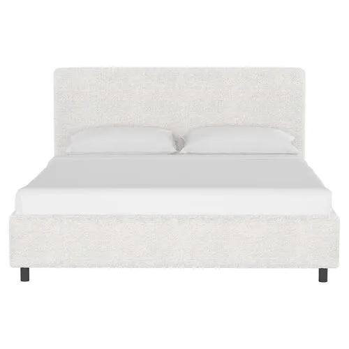 Novak Boucle Platform Bed - White