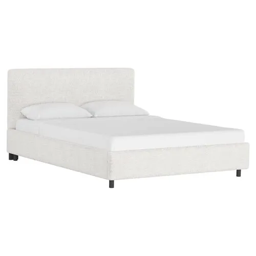 Novak Boucle Platform Bed - White