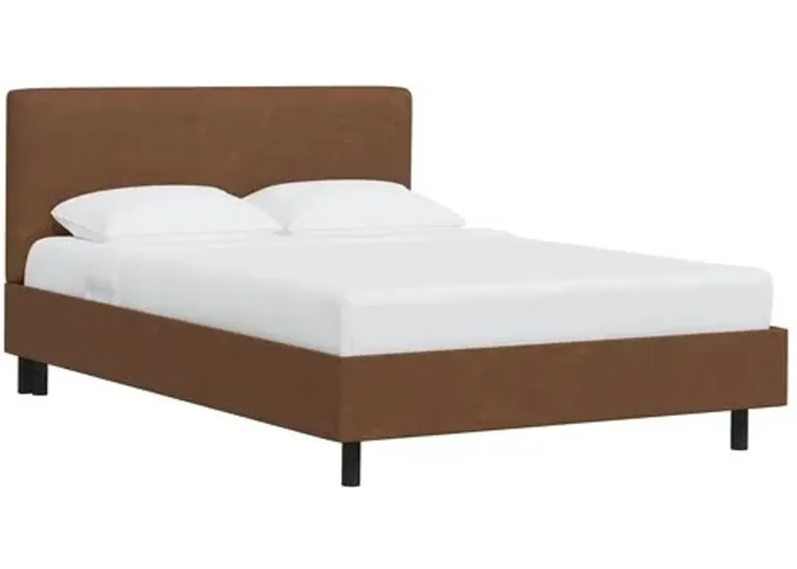 Novak Faux Leather Bed - Brown