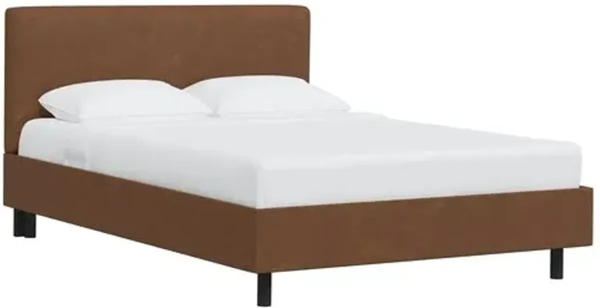 Novak Faux Leather Bed - Brown