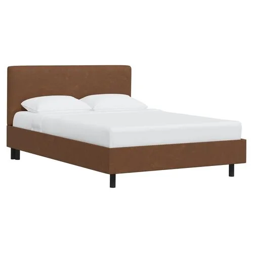 Novak Faux Leather Bed - Brown