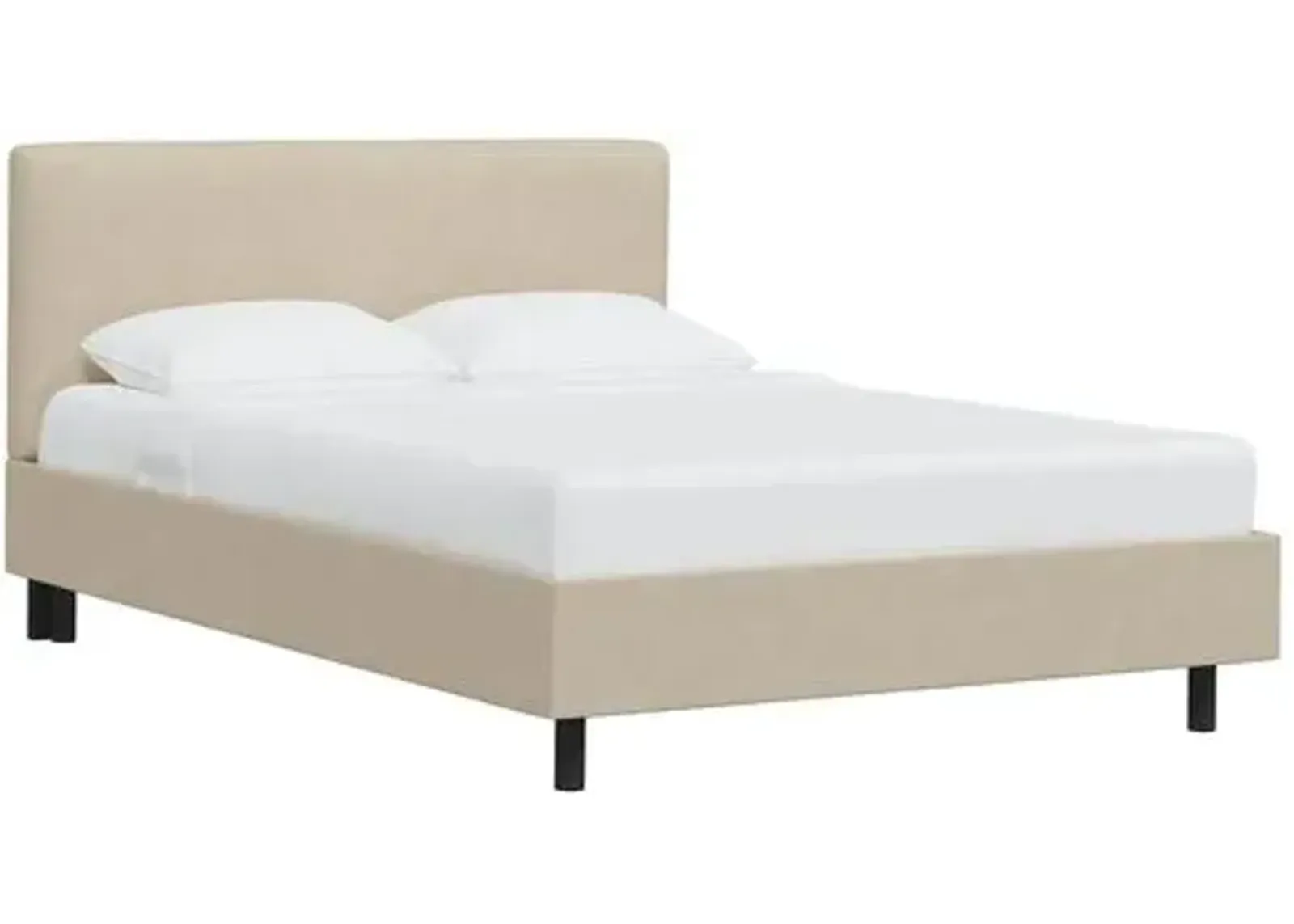 Novak Faux Leather Bed - Beige