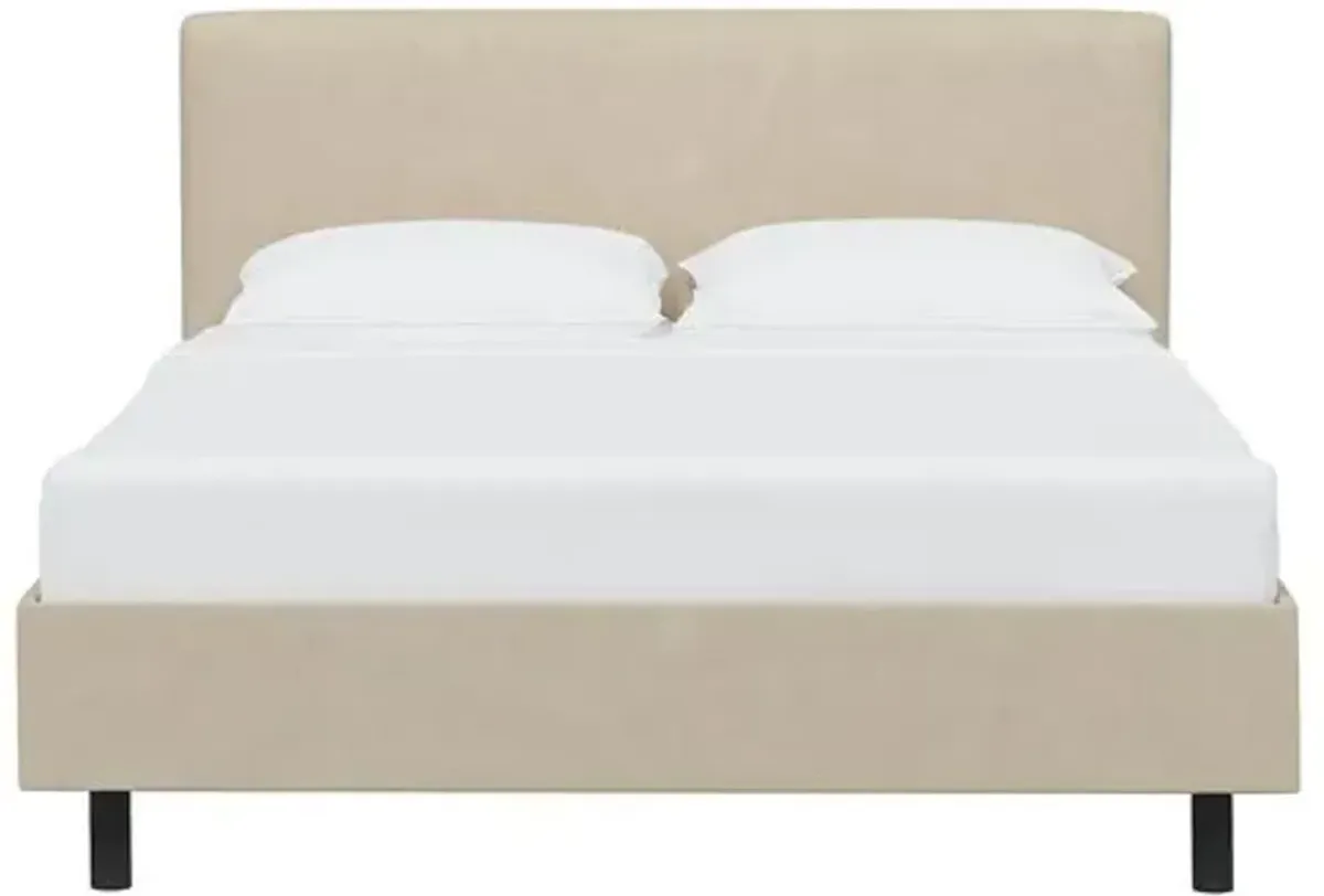 Novak Faux Leather Bed - Beige