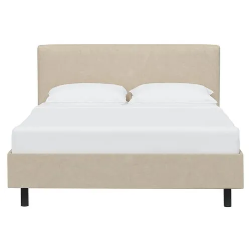 Novak Faux Leather Bed - Beige