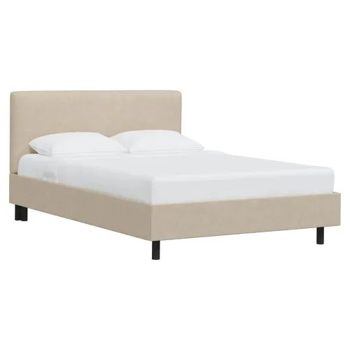 Novak Faux Leather Bed - Beige