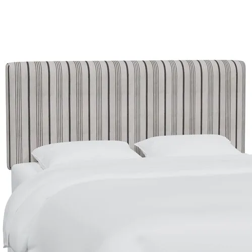 Novak Alcot Stripe Headboard - Coal - Black