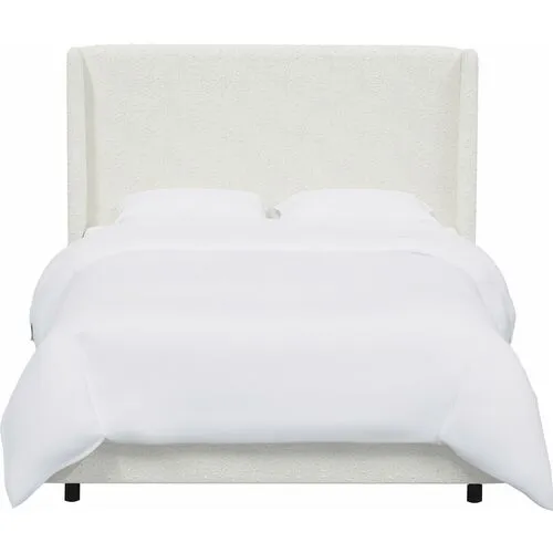 Kelly Wingback Bed - Handcrafted - White