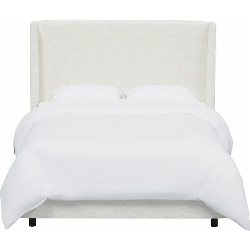 Kelly Wingback Bed - Handcrafted - White