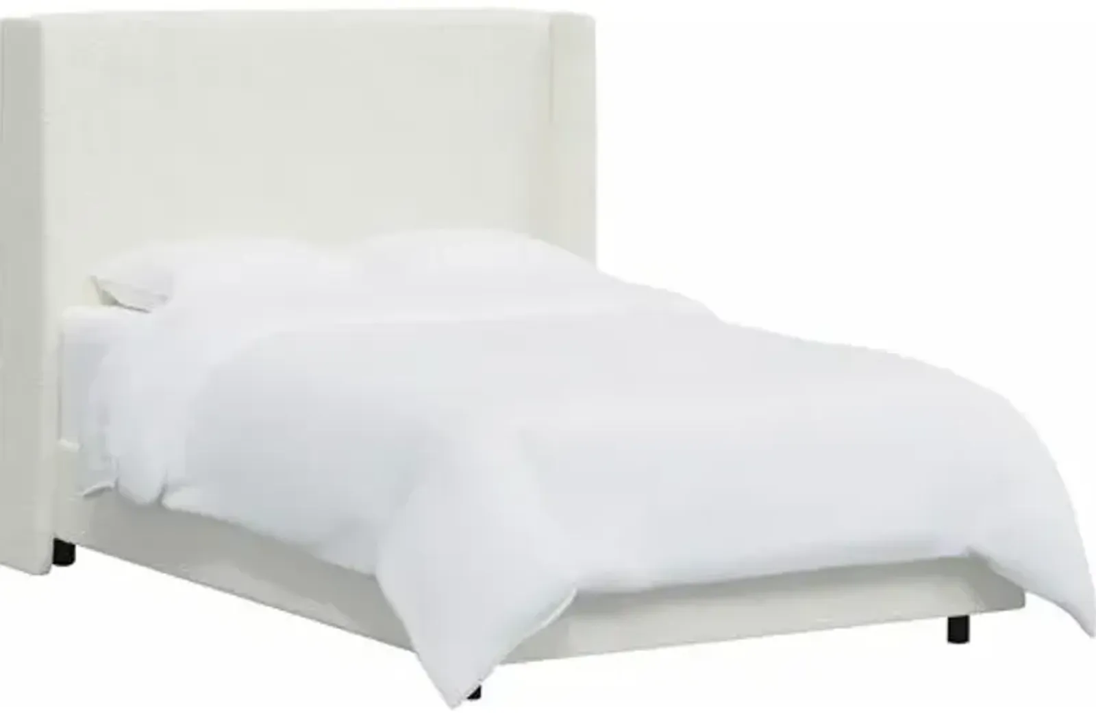 Kelly Wingback Bed - Handcrafted - White