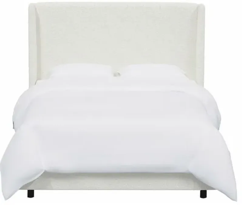 Kelly Wingback Bed - Handcrafted - White