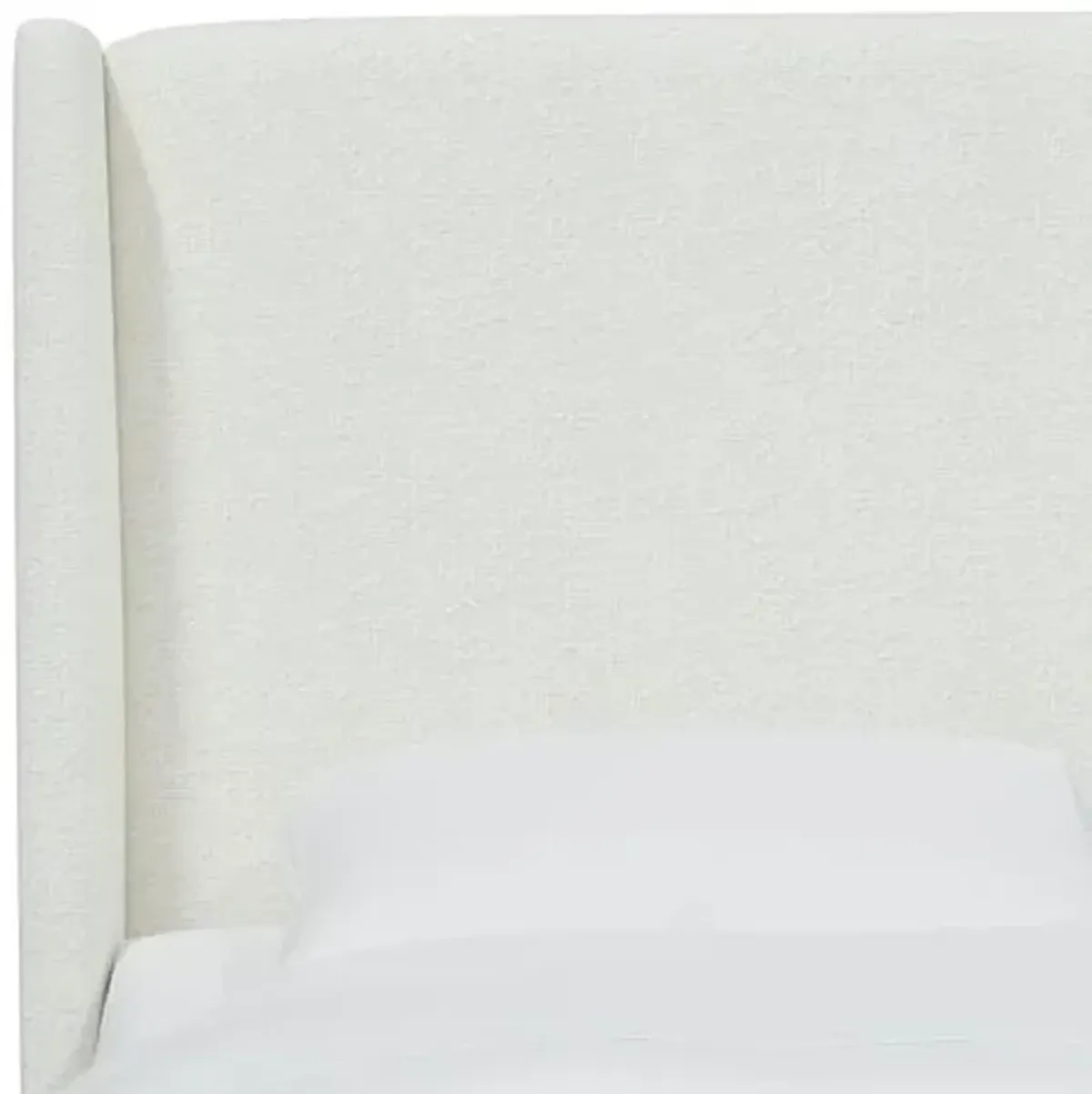 Kelly Linen Wingback Headboard - Handcrafted - White