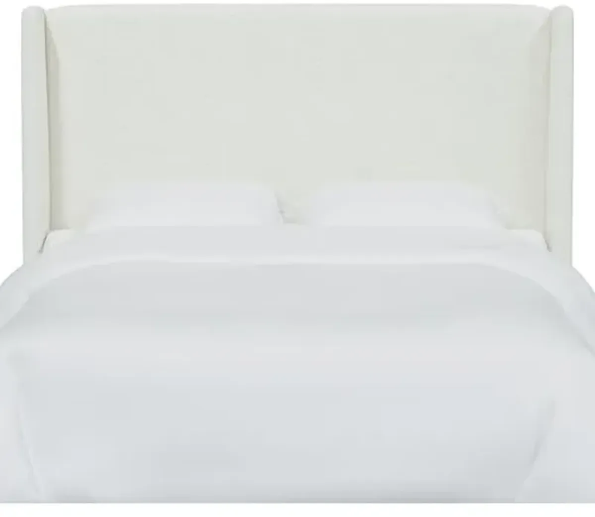 Kelly Linen Wingback Headboard - Handcrafted - White