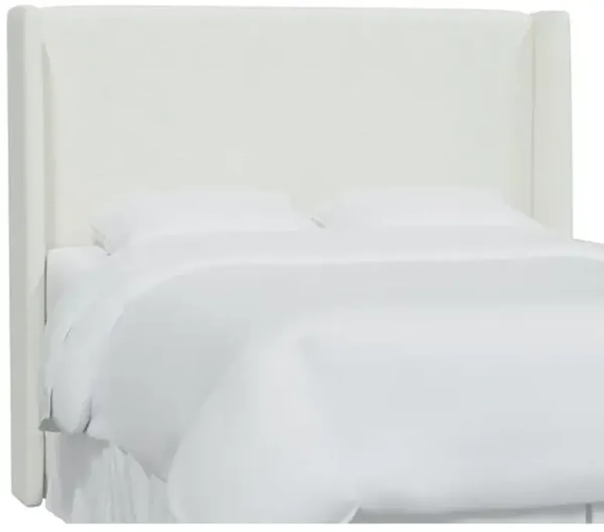 Kelly Linen Wingback Headboard - Handcrafted - White