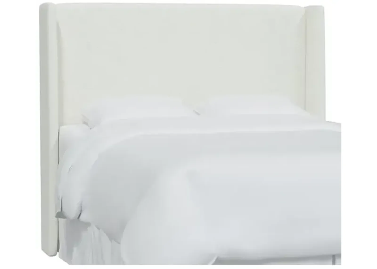 Kelly Linen Wingback Headboard - Handcrafted - White