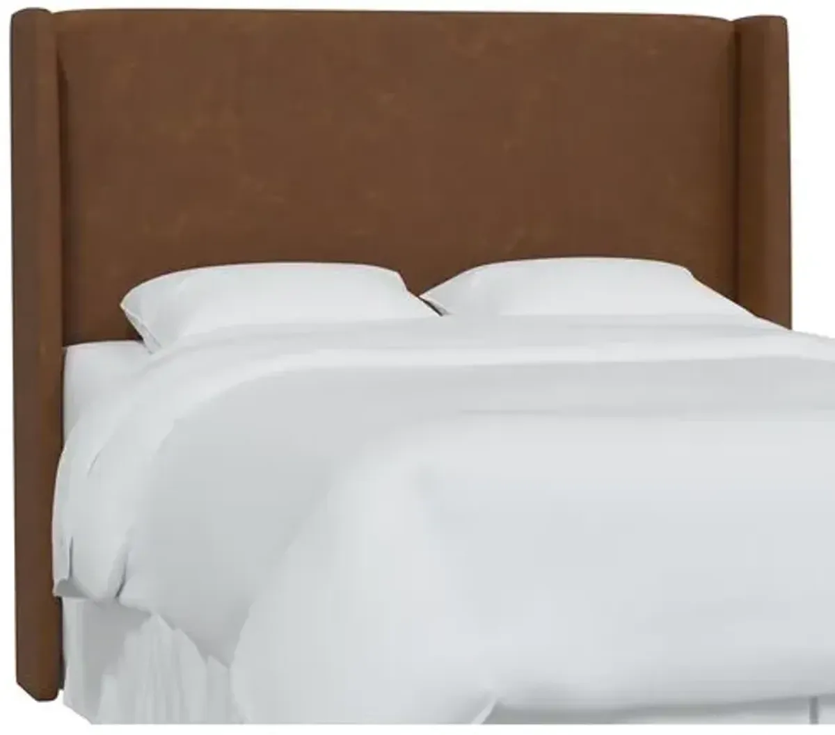 Kelly Faux Leather Wingback Headboard - Brown