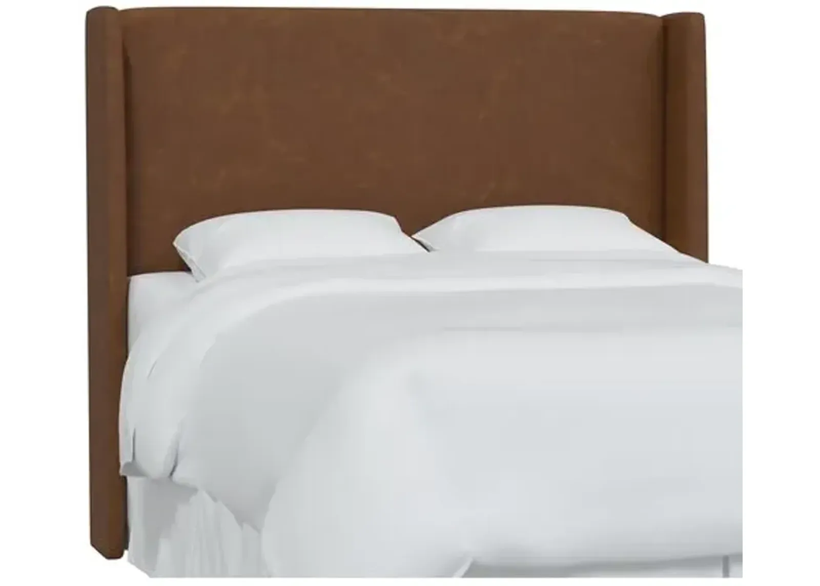 Kelly Faux Leather Wingback Headboard - Brown