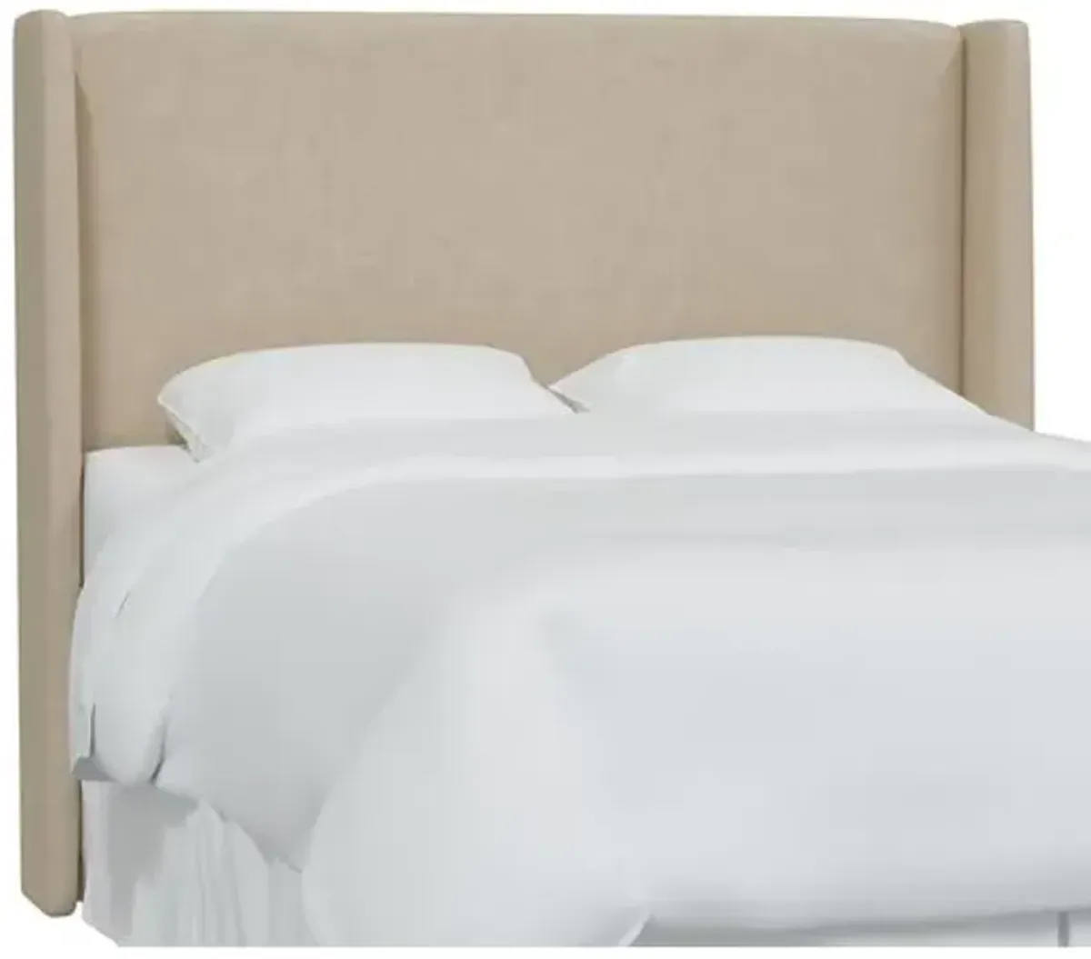 Kelly Faux Leather Wingback Headboard - Beige