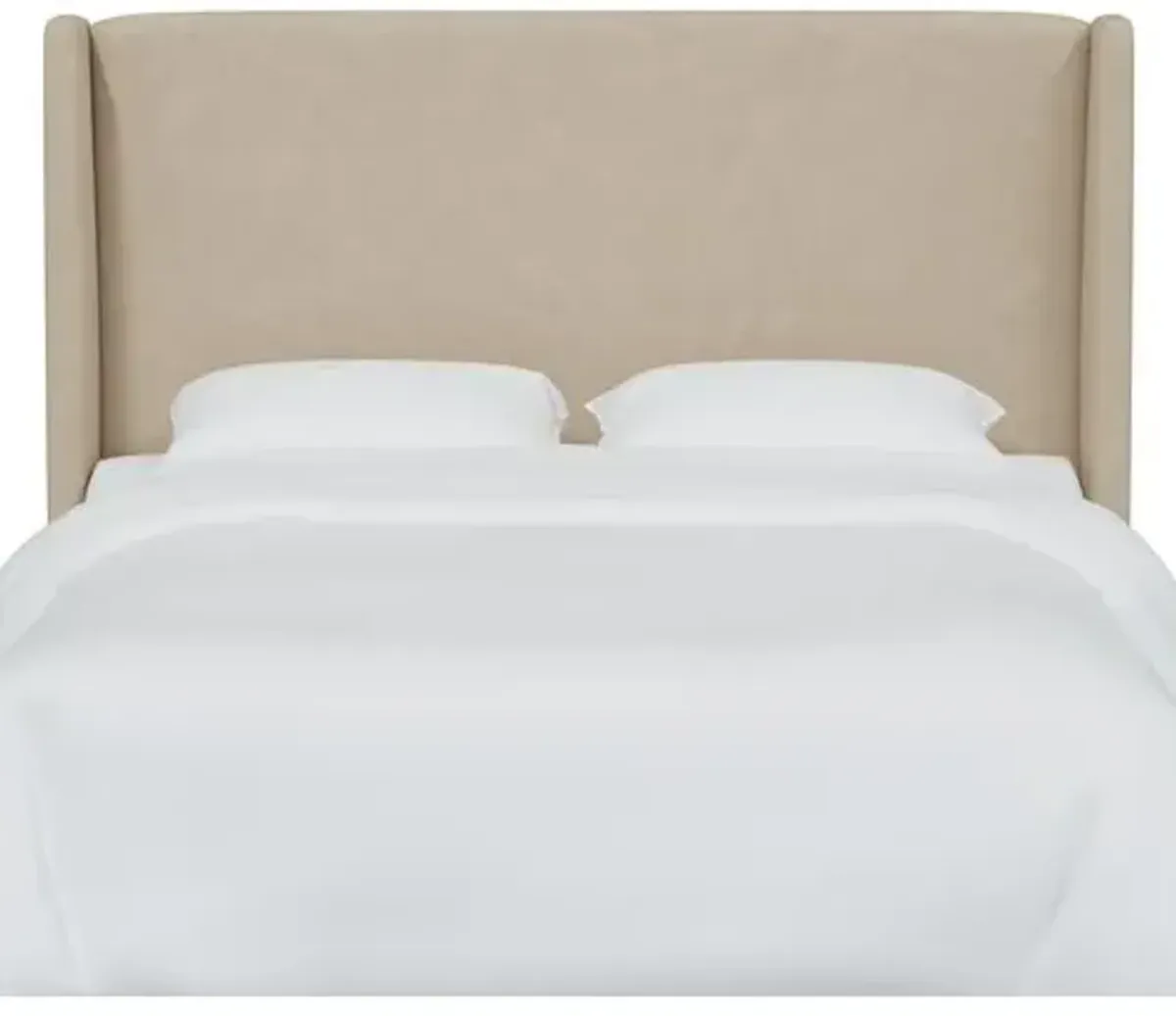 Kelly Faux Leather Wingback Headboard - Beige