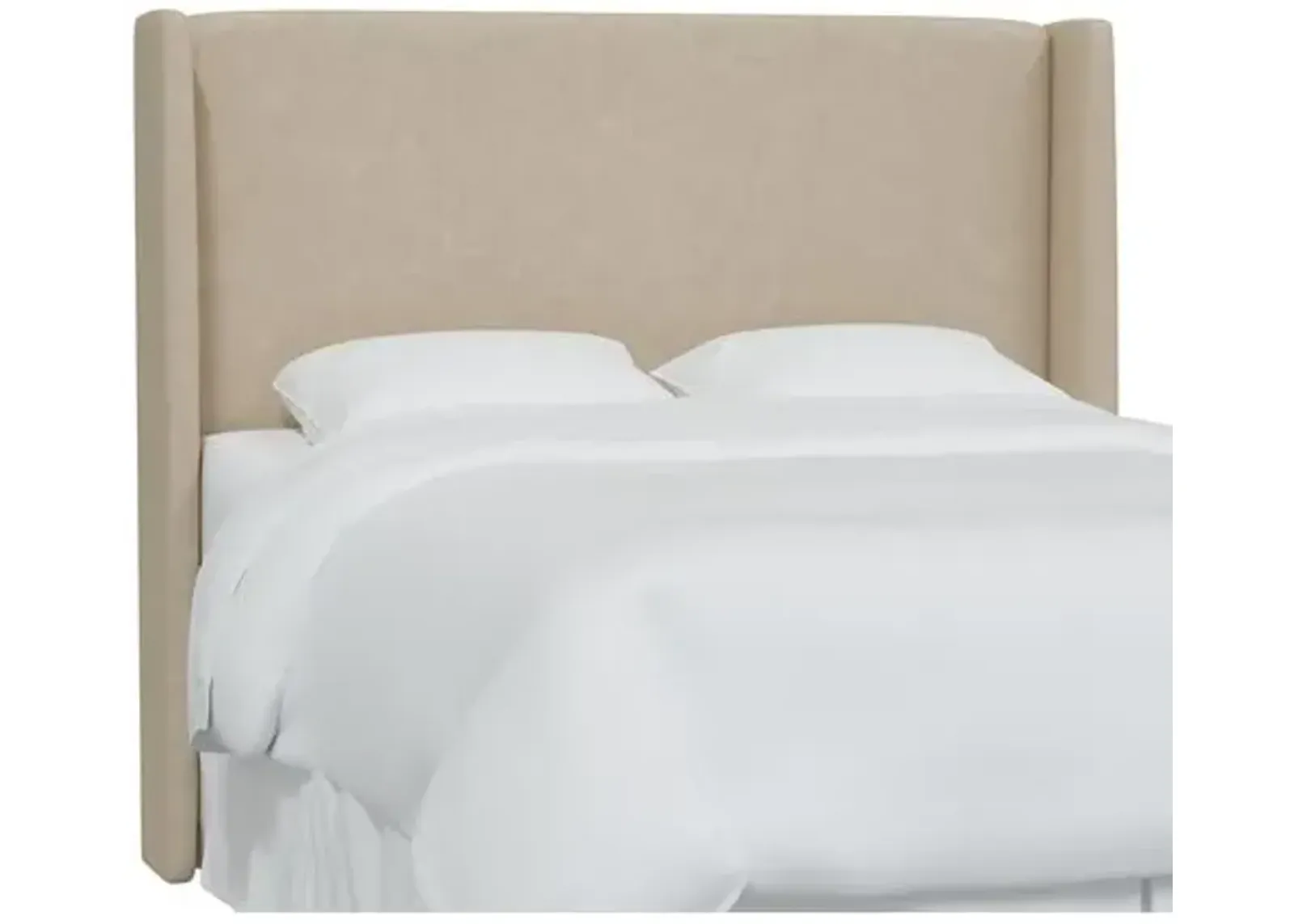 Kelly Faux Leather Wingback Headboard - Beige