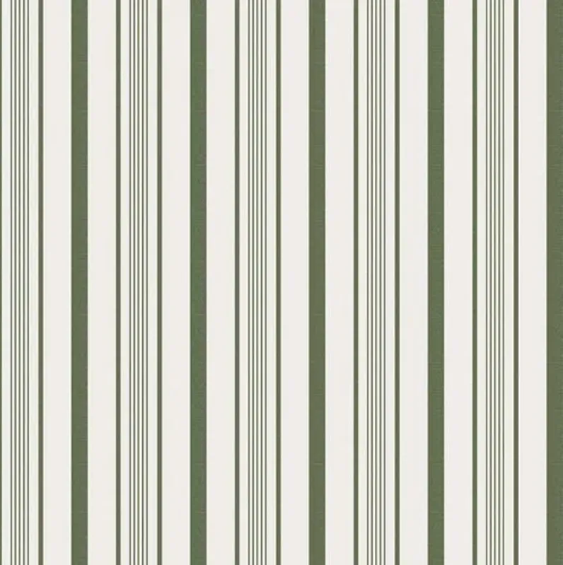 Anne Skirted Ottoman - Luli Stripe - Green