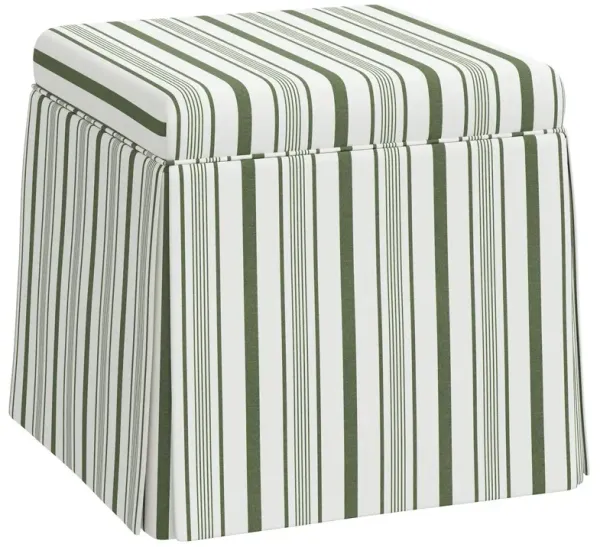 Anne Skirted Ottoman, Luli Stripe