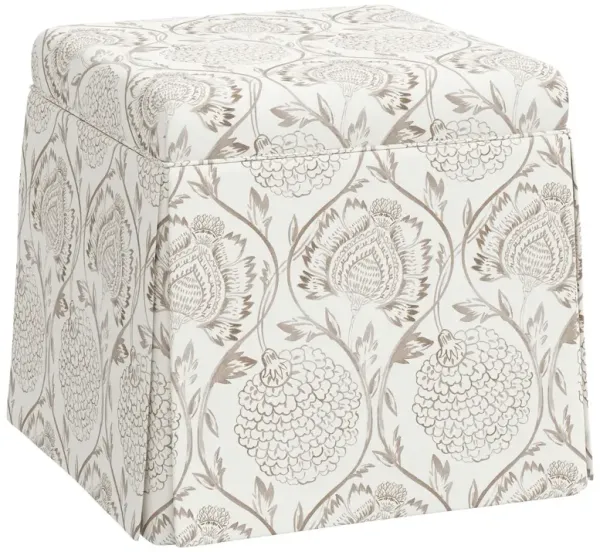 Anne Skirted Ottoman, Ranjit Floral