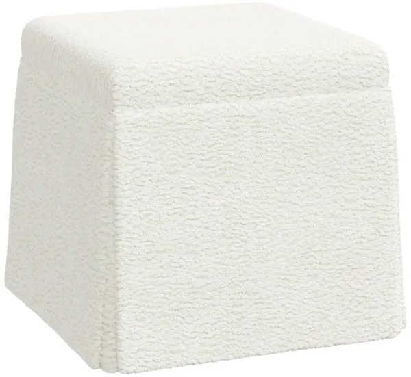 Anne Skirted Ottoman, Sheepskin