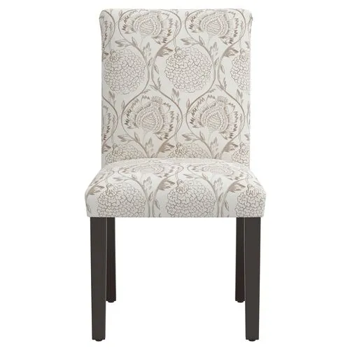 Shannon Side Chair - Ranjit Floral - Handcrafted - Brown