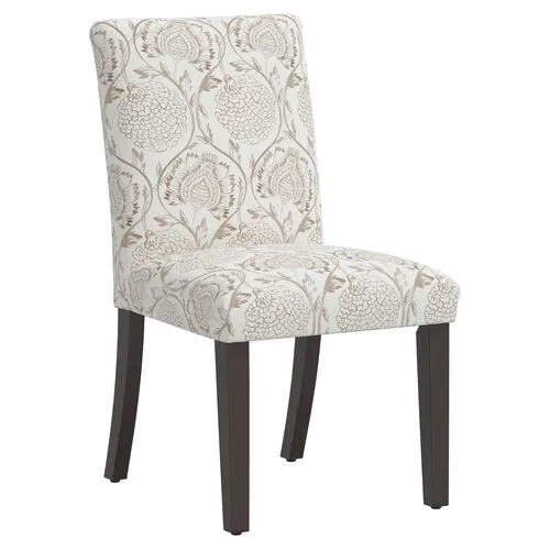 Shannon Side Chair - Ranjit Floral - Handcrafted - Brown