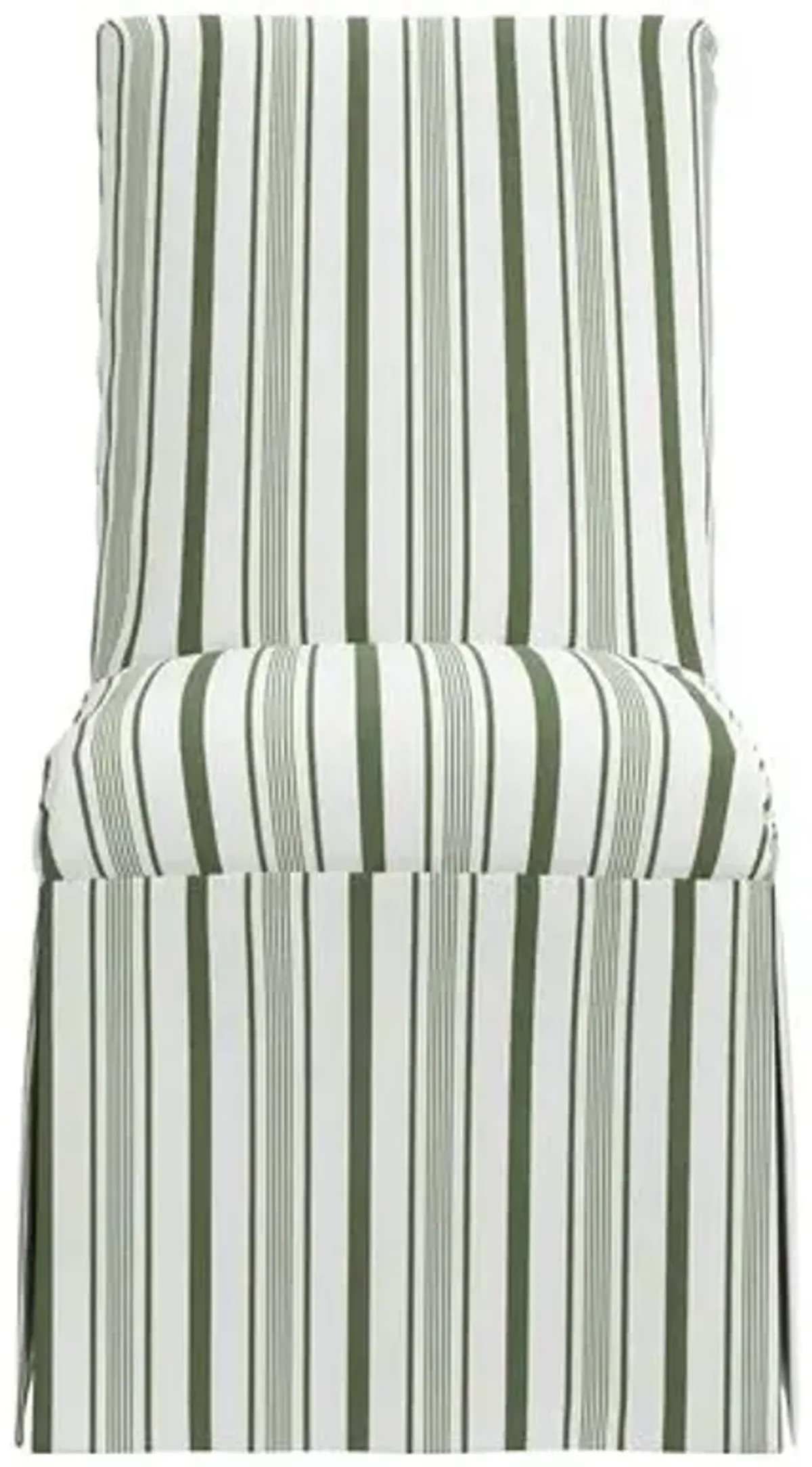 Owen Slipcover Side Chair - Luli Stripe - Green