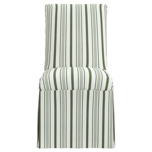 Owen Slipcover Side Chair - Luli Stripe - Green