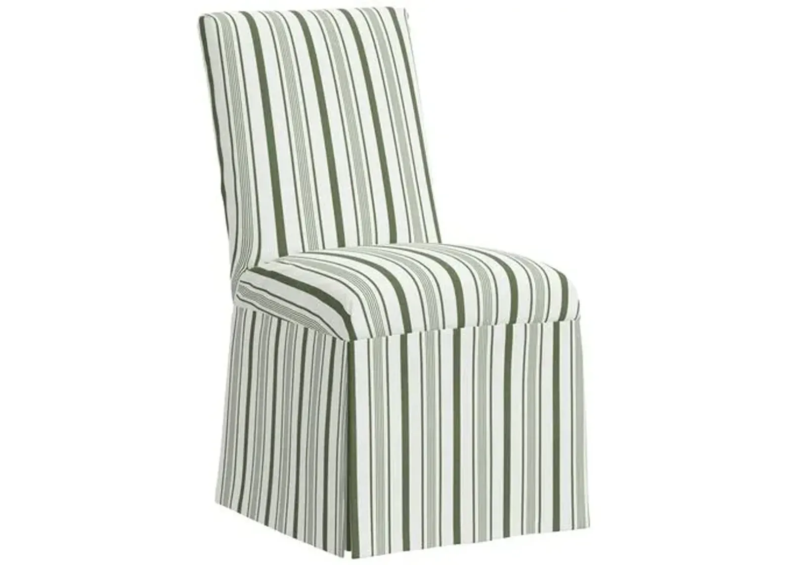 Owen Slipcover Side Chair - Luli Stripe - Green