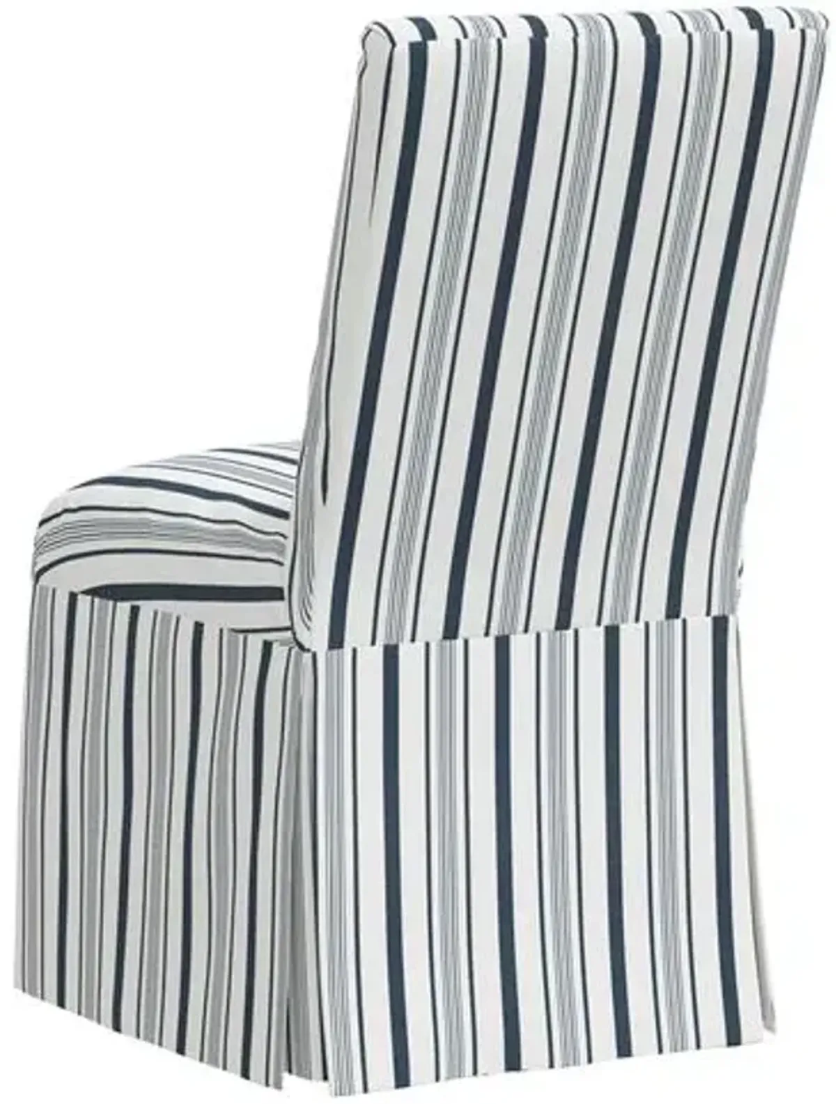 Owen Slipcover Side Chair - Luli Stripe - Blue