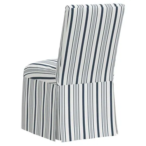 Owen Slipcover Side Chair - Luli Stripe - Blue