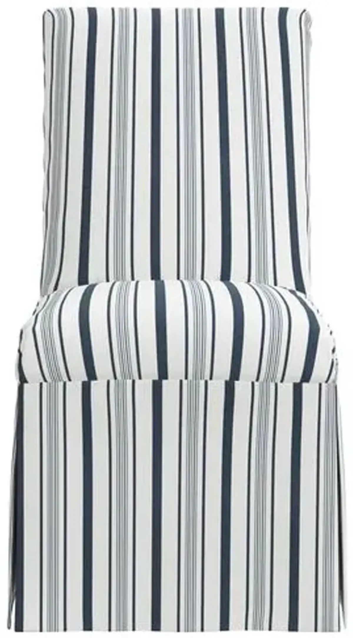 Owen Slipcover Side Chair - Luli Stripe - Blue