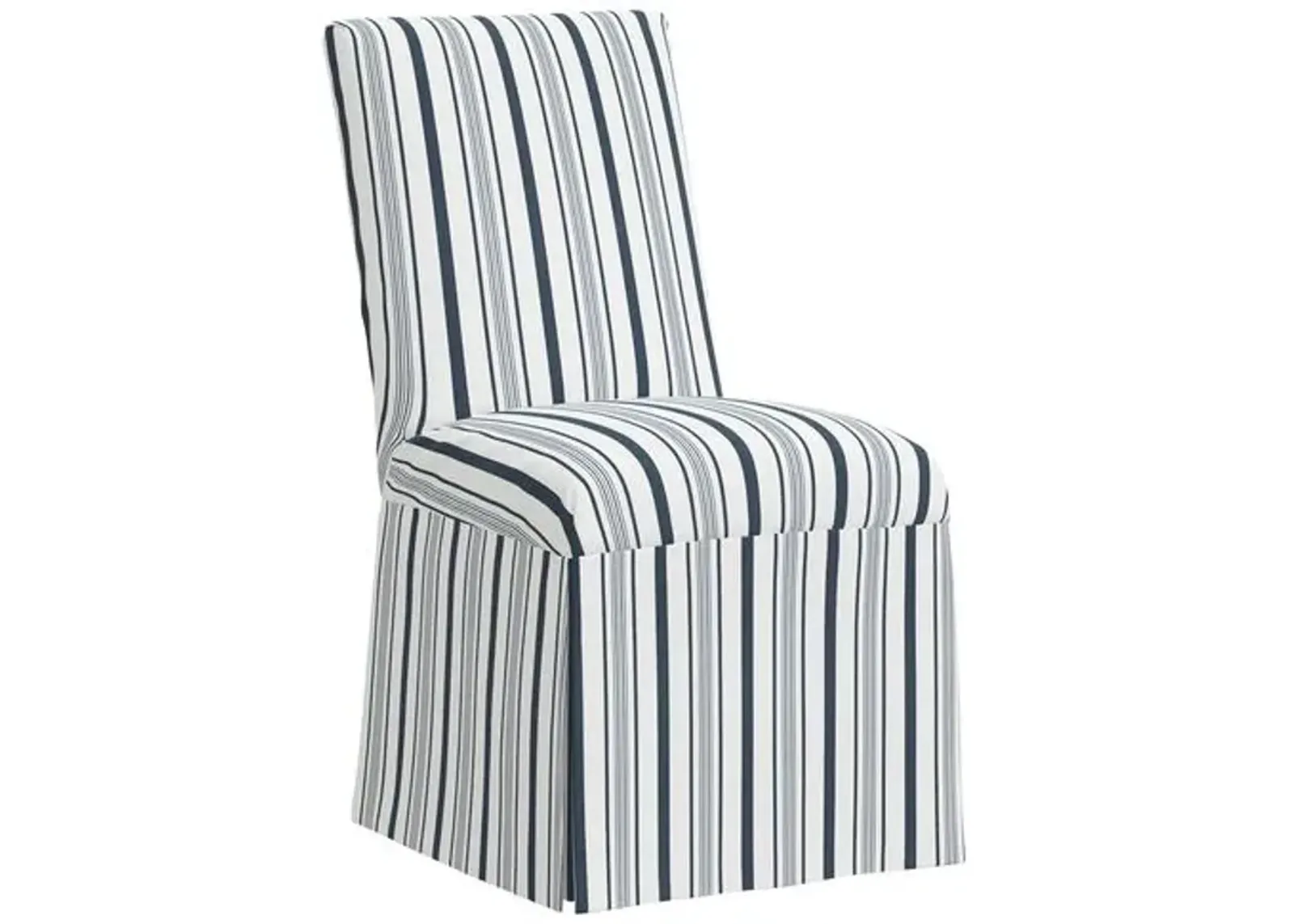 Owen Slipcover Side Chair - Luli Stripe - Blue